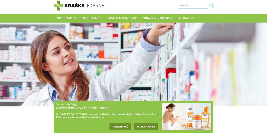 Website Kraske lekarne pharmacies